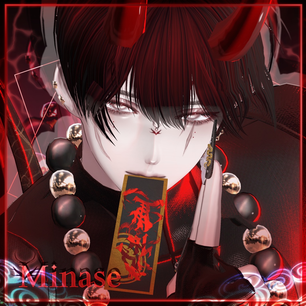 【4 Men Avatars 】 Red Omen makeup texture / Huwamon X Dimgray Collaboration