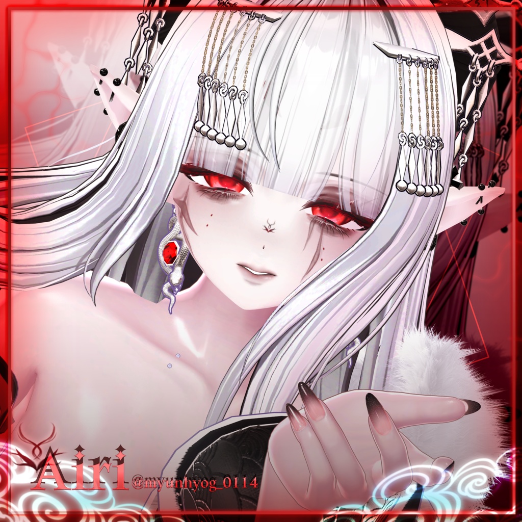 【 5 Girl Avatars 】 Red Omen makeup texture / Huwamon X Dimgray Collaboration