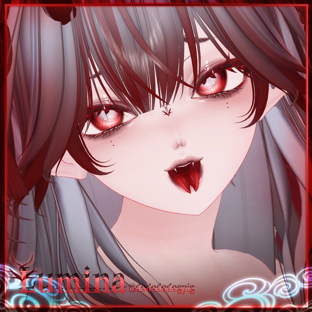 【 5 Girl Avatars 】 Red Omen makeup texture / Huwamon X Dimgray Collaboration