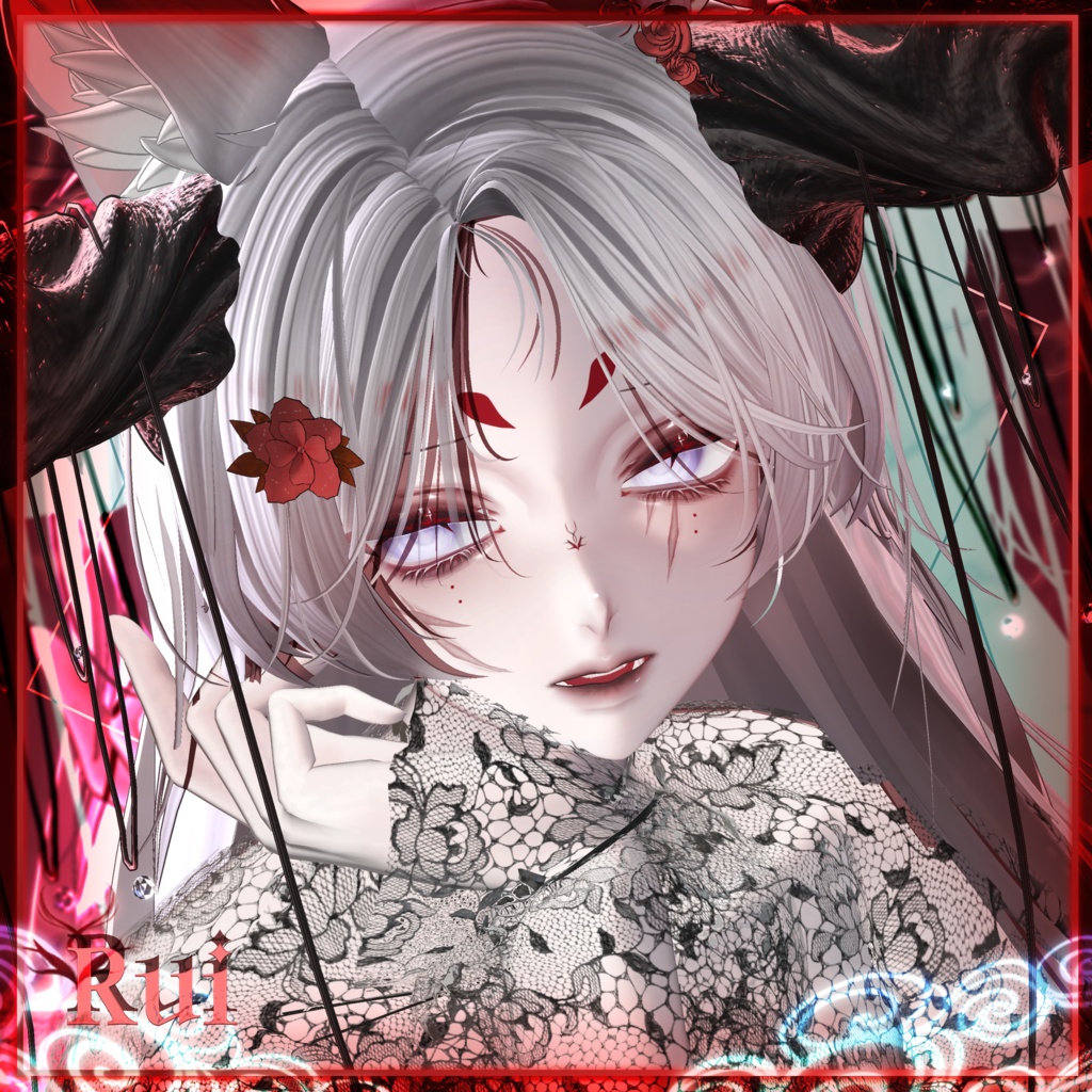 【 5 Girl Avatars 】 Red Omen makeup texture / Huwamon X Dimgray Collaboration