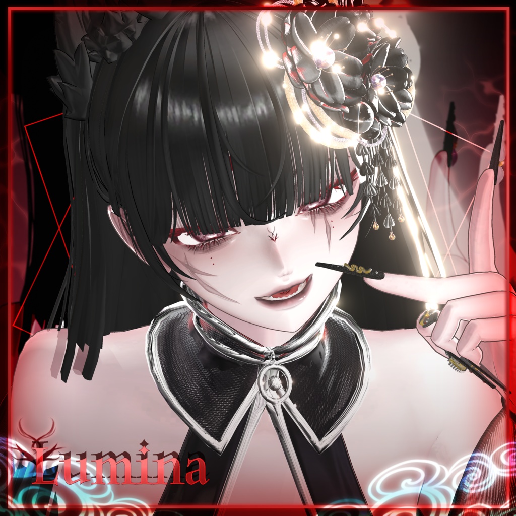 【 5 Girl Avatars 】 Red Omen makeup texture / Huwamon X Dimgray Collaboration