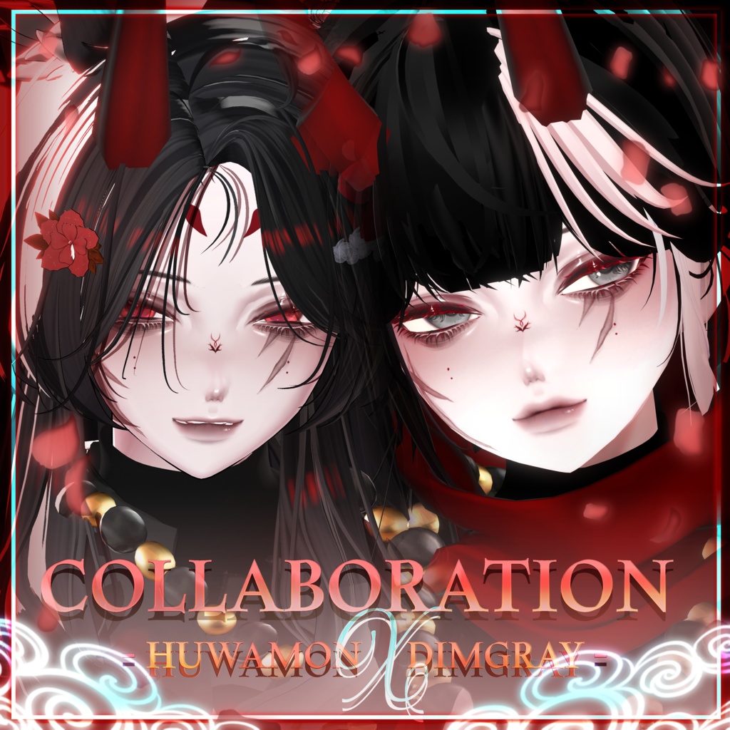 【 5 Girl Avatars 】 Red Omen makeup texture / Huwamon X Dimgray Collaboration