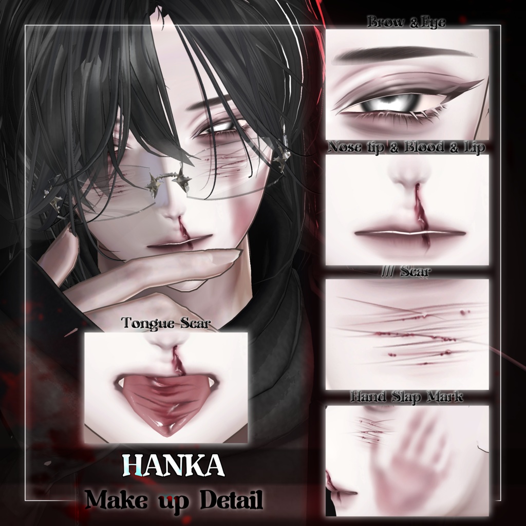 ✨SALE✨【 3 Men Avatars 】🖤Bleed Me Soft🖤 makeup texture (2 TYPES)