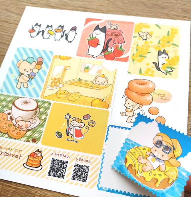 匿名配送◆キャラクターイラスト切手風シール