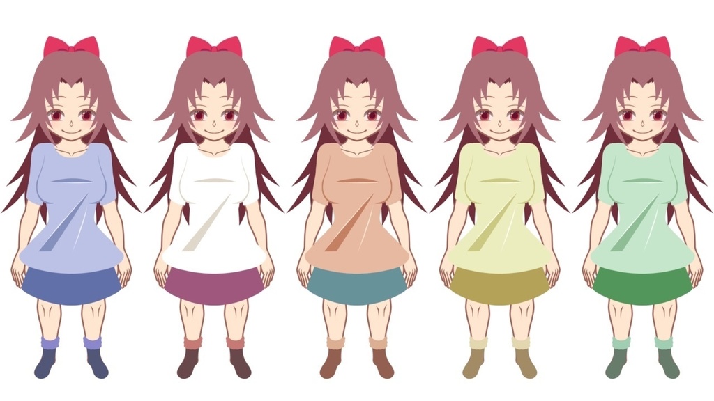 【創作補助】キャラ制作・依頼用に使える着せ替え可能な女性PSD