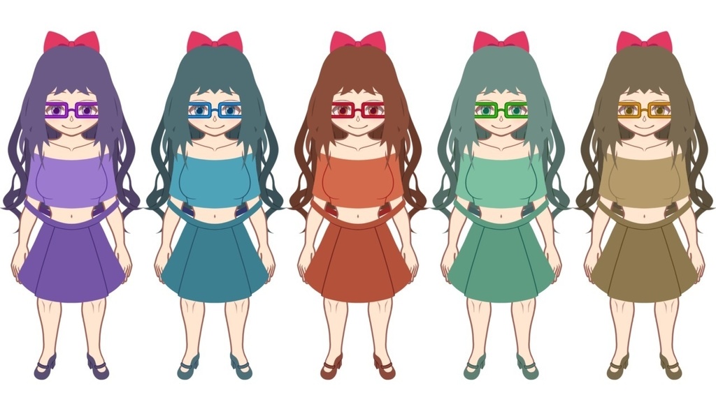 【創作補助】キャラ制作・依頼用に使える着せ替え可能な女性PSD3