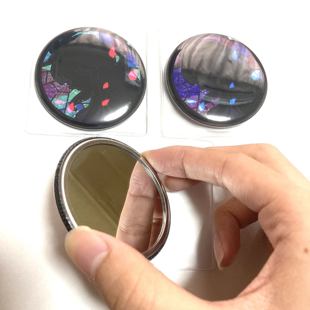 蔵馬シルエット 缶ミラー57mm