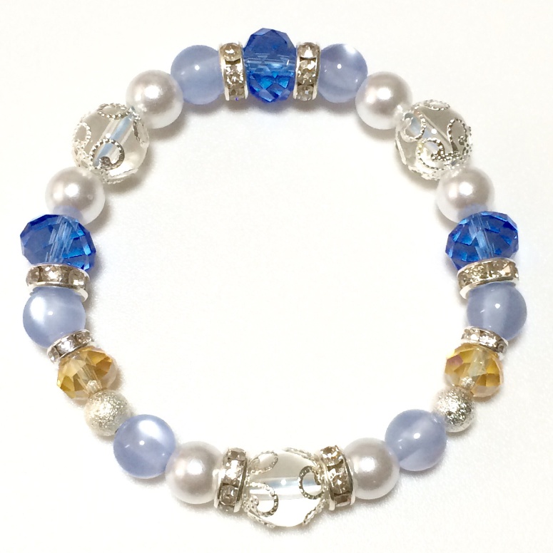 桑ちゃんモチーフ2 カットビーズブレスレット