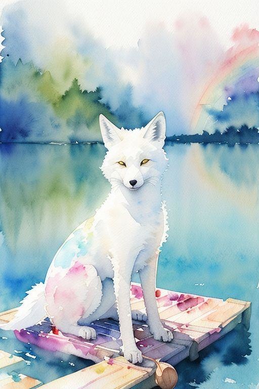 虹の湖と白狐の静寂