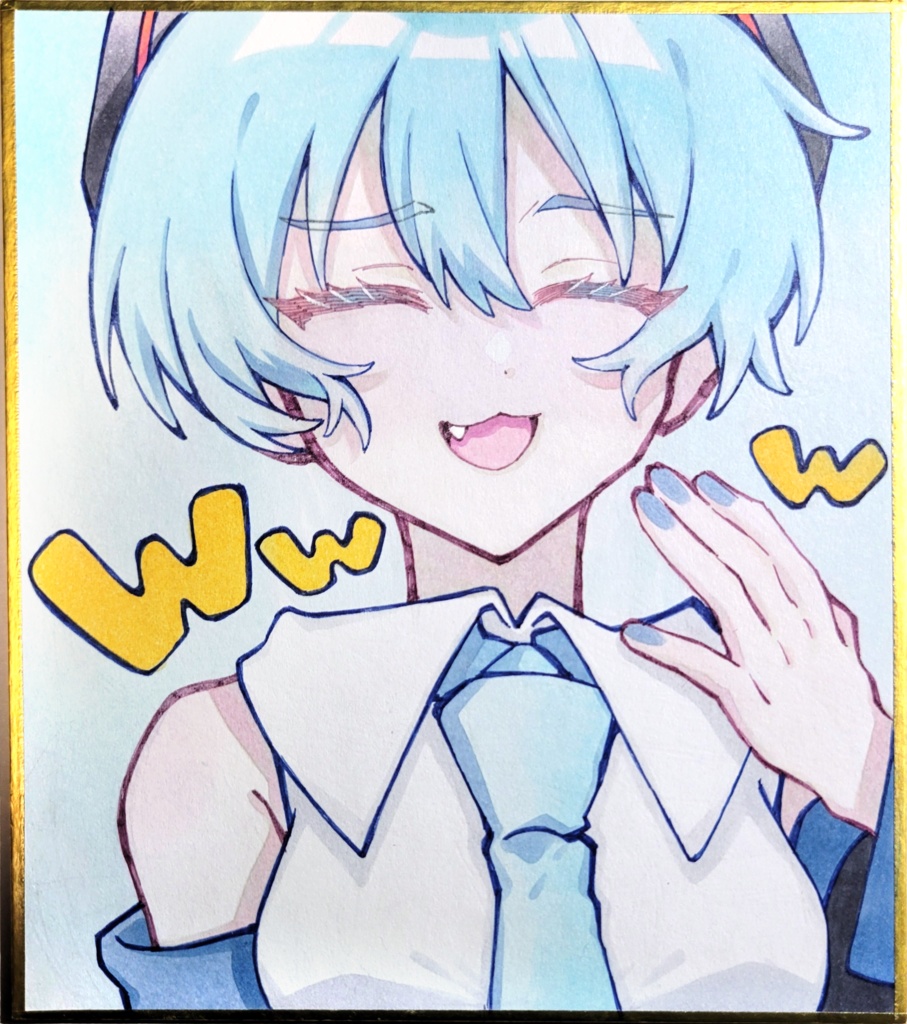 手描きイラスト 初音ミク 喜