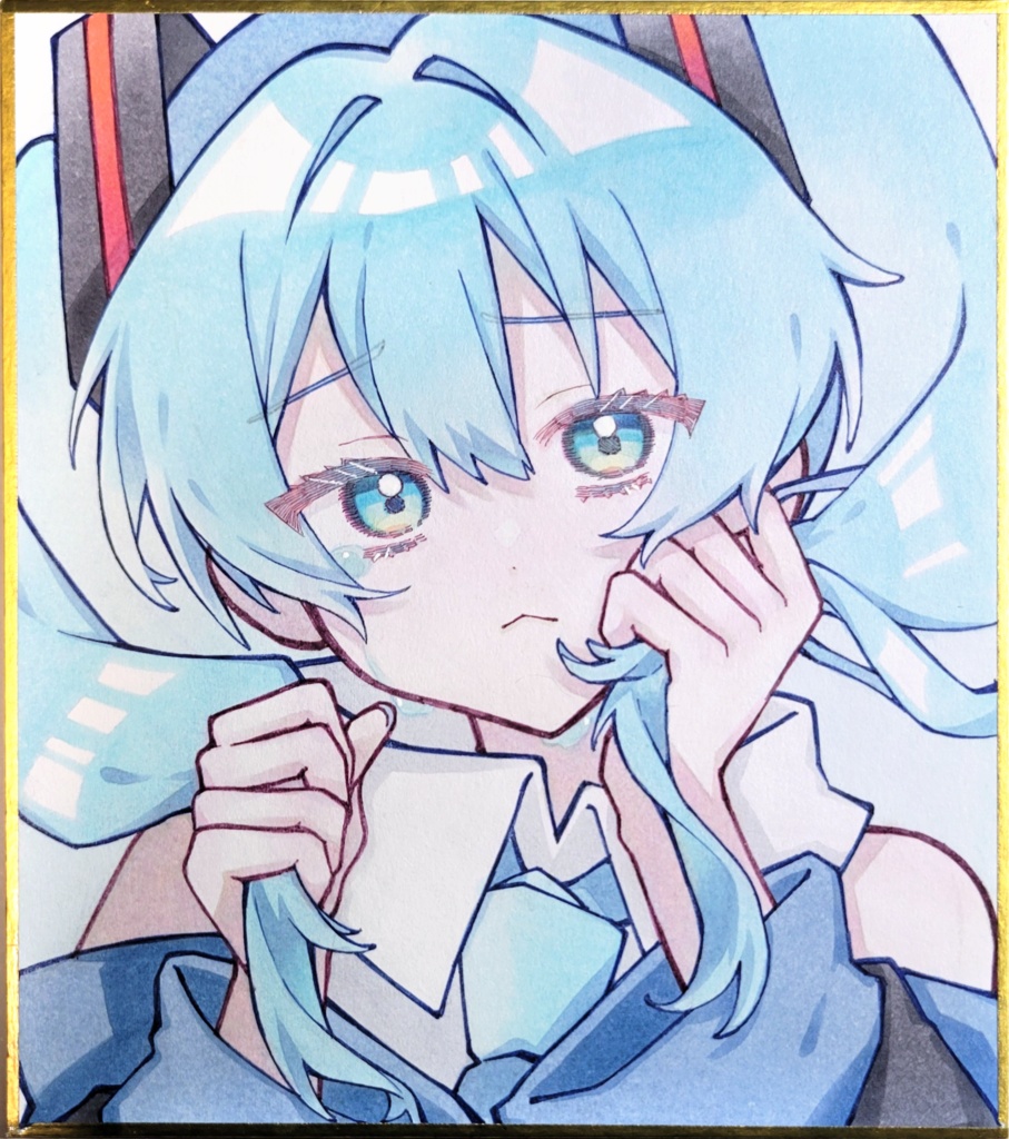 手描きイラスト 初音ミク 哀