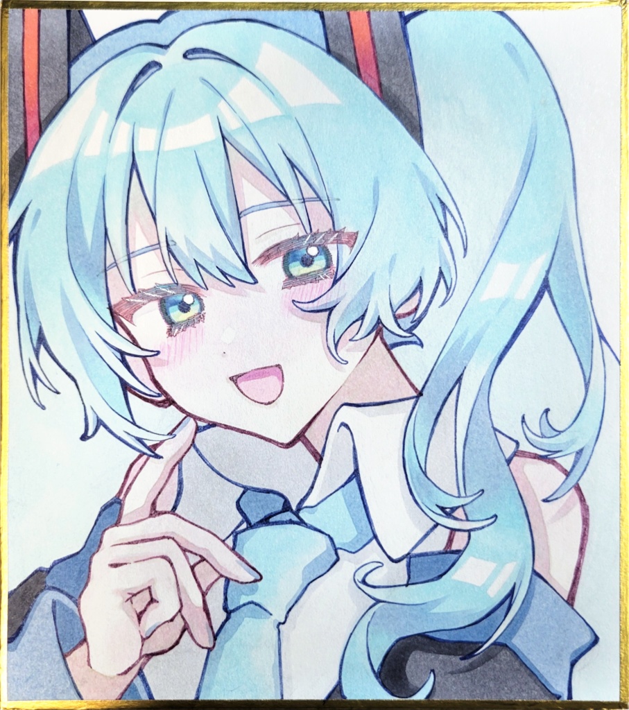 手描きイラスト 初音ミク 楽