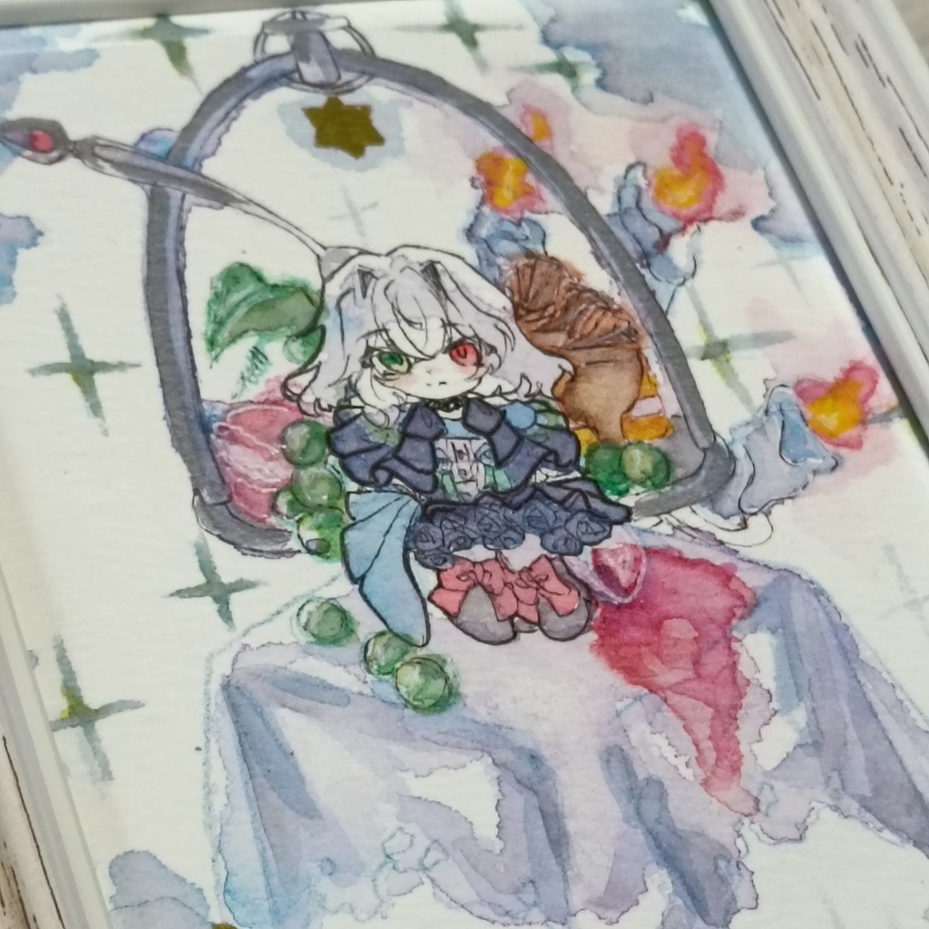 【Teatime】 原画 水彩イラスト