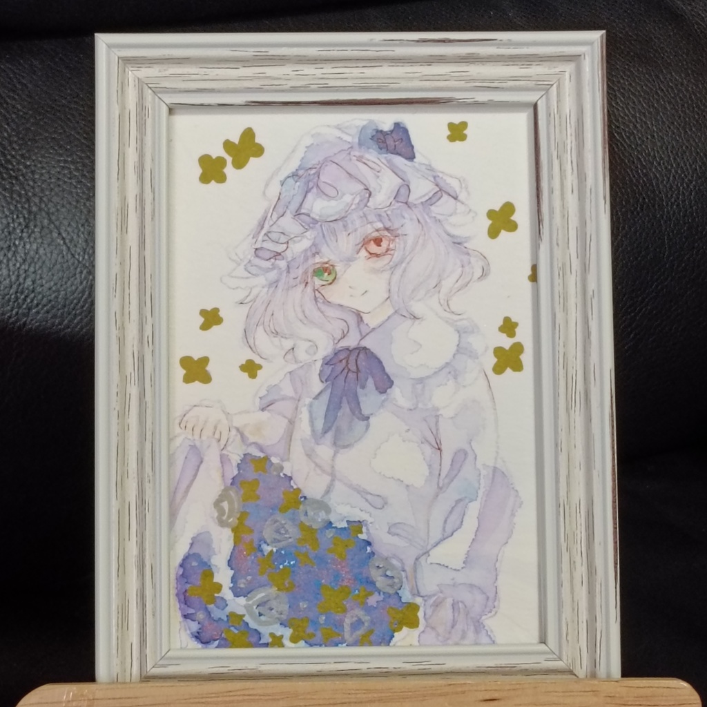 【夜のおさんぽ】　原画　透明水彩イラスト