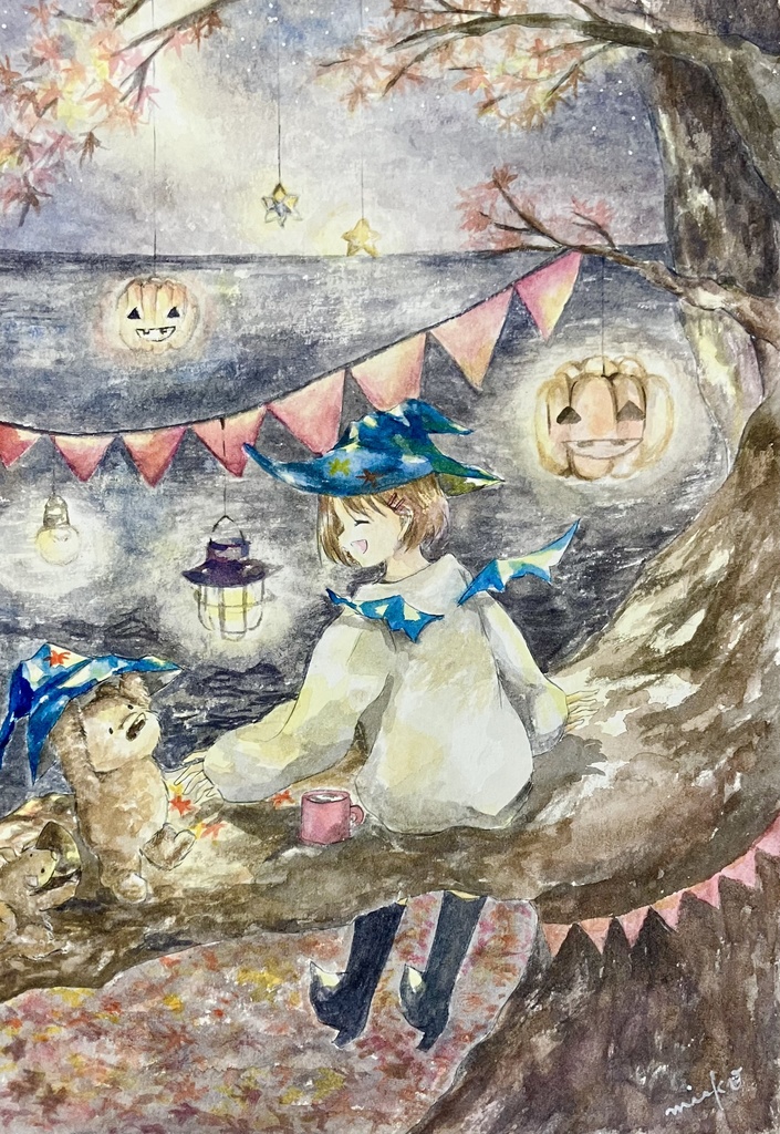 木の上ハロウィンパーティー  原画