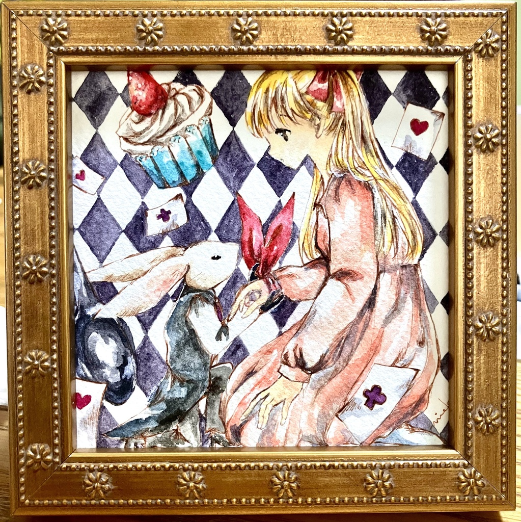 アリスとうさぎの再会(ご希望で連作2枚)