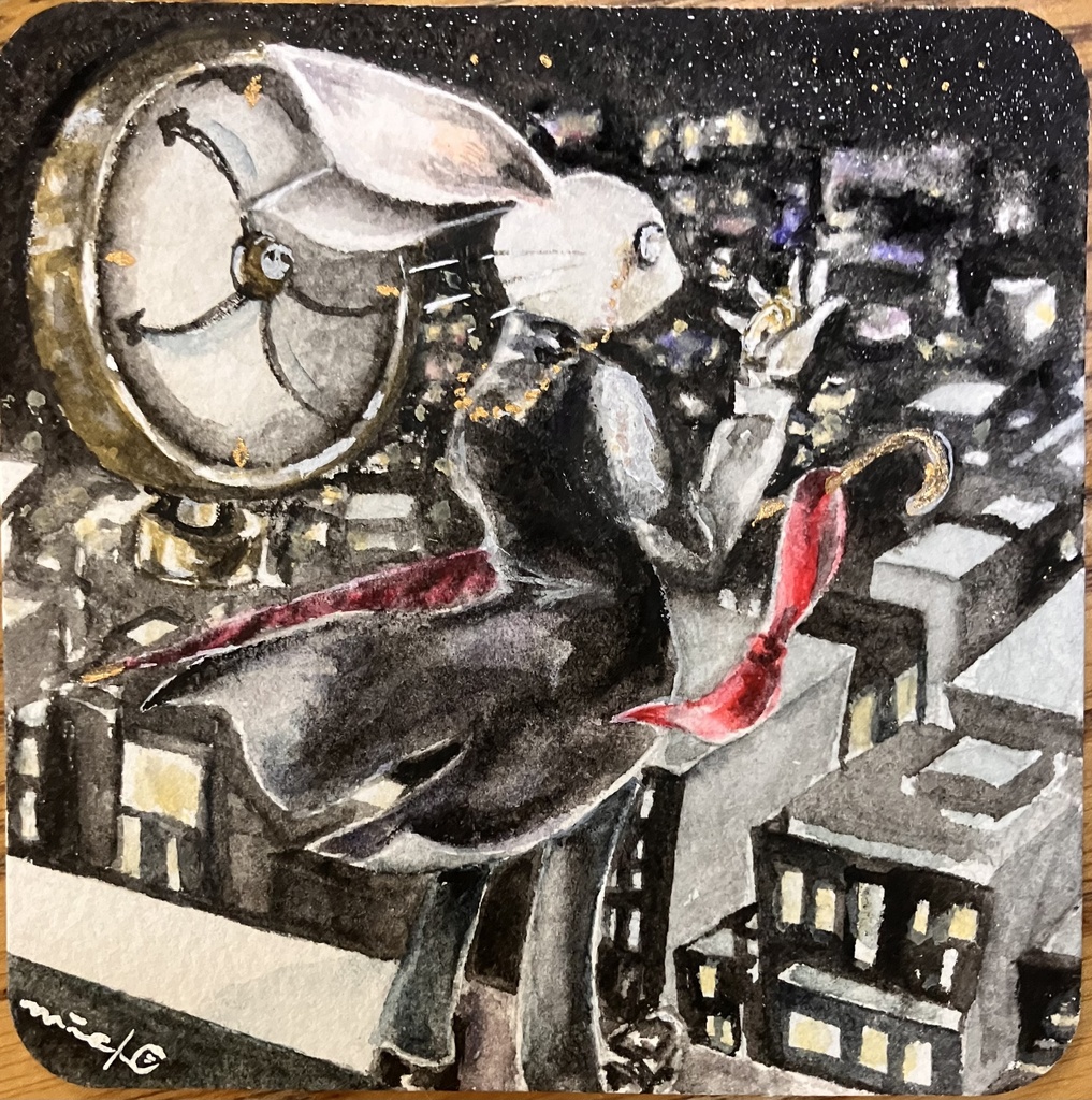 アリスとうさぎの再会(ご希望で連作2枚)