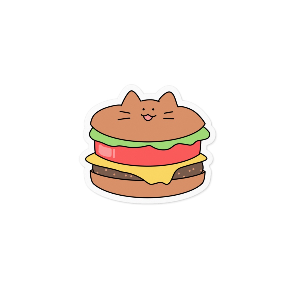 ねこハンバーガー(ステッカー)