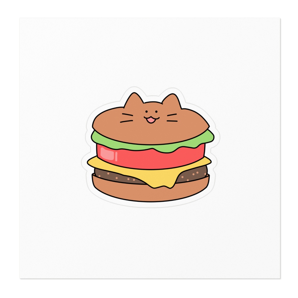ねこハンバーガー(ステッカー)