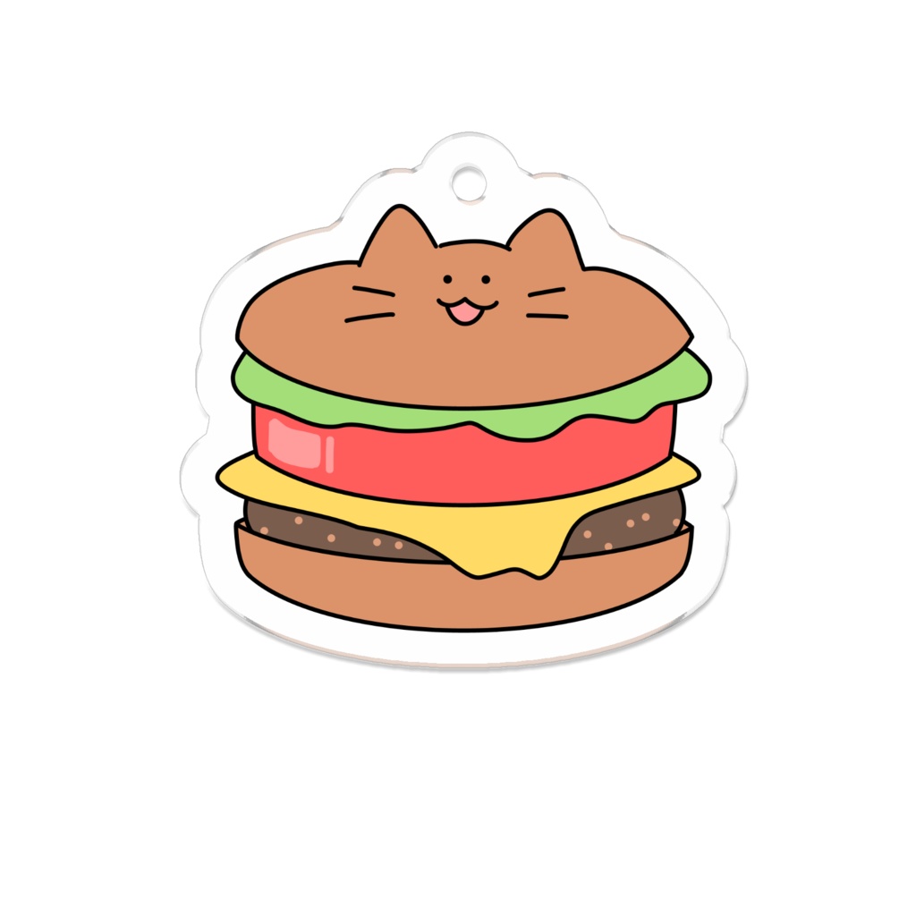 ねこハンバーガー(アクリルキーホルダー)