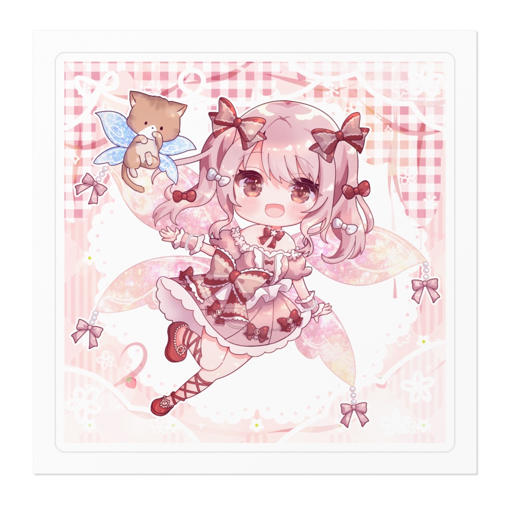 結花ゆね 3周年記念グッズ🍓ステッカー(背景ありver.)