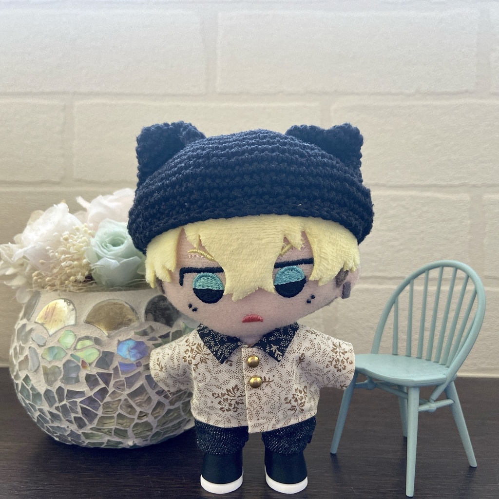 ぬい服 10~12cm 襟付き柄シャツ