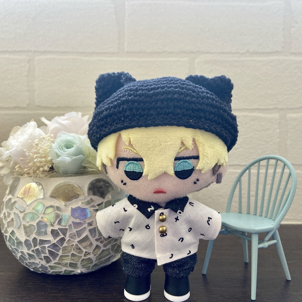 ABC ホワイト ぬい服10〜12cm 襟付きシャツ