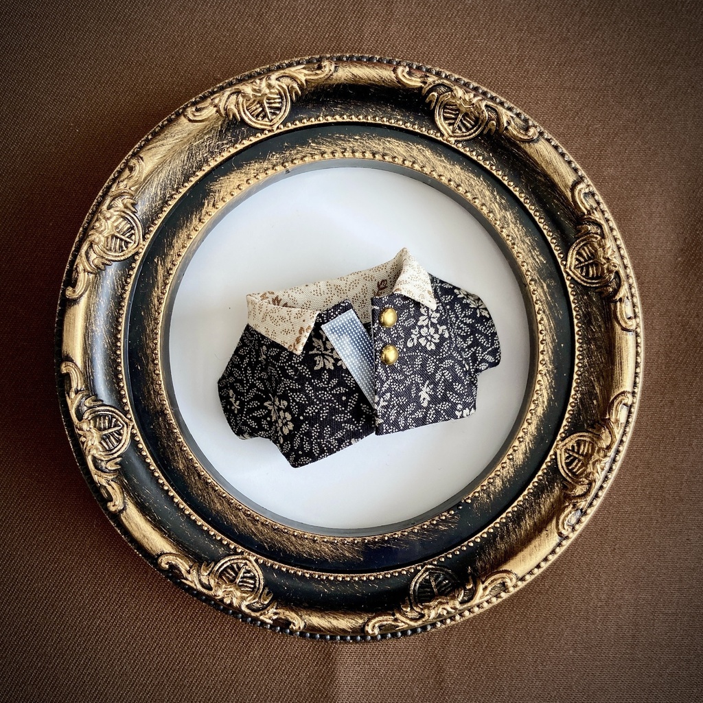 ABCブラック ぬい服10-12cm 襟付きシャツ