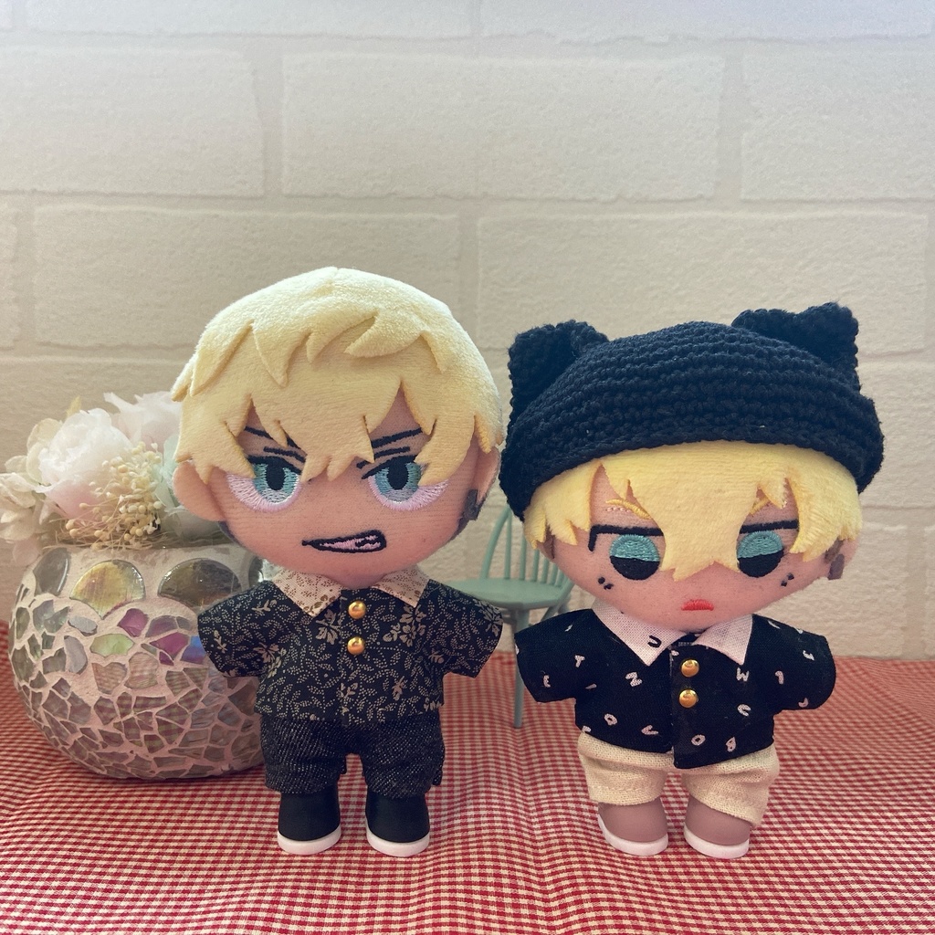 ABCブラック ぬい服10-12cm 襟付きシャツ