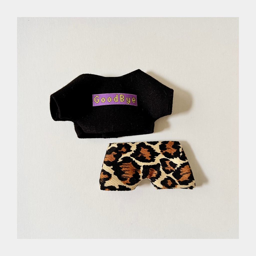 GoodBye Tシャツ BK ヒョウ柄パンツセット
