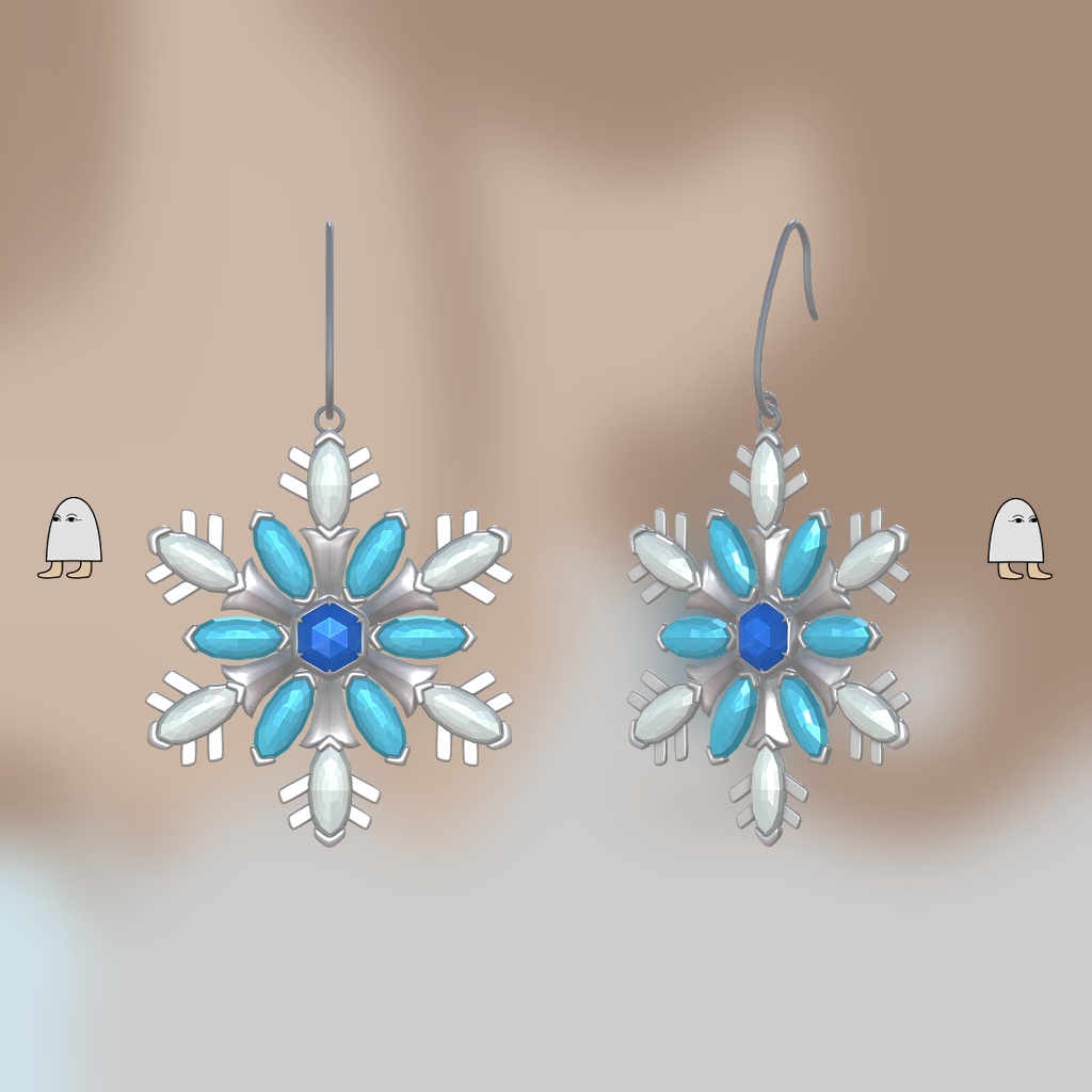 Snowflake Earrings 【VRC】