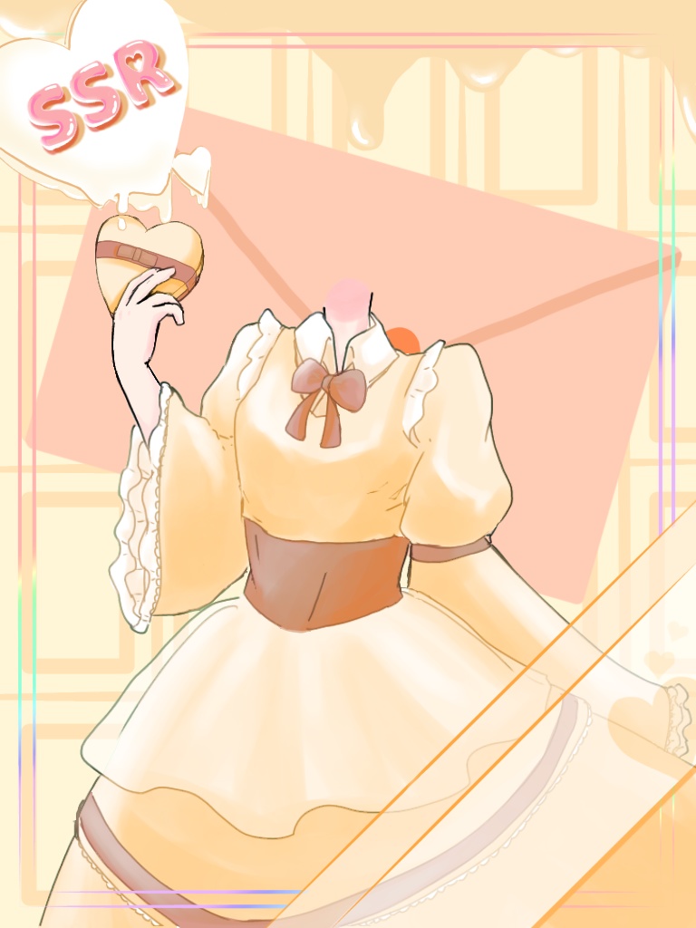 バレンタイン♡ガチャ風フレーム/背景/衣装