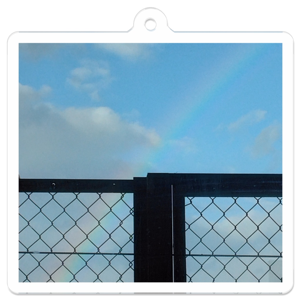 フェンス越しの虹