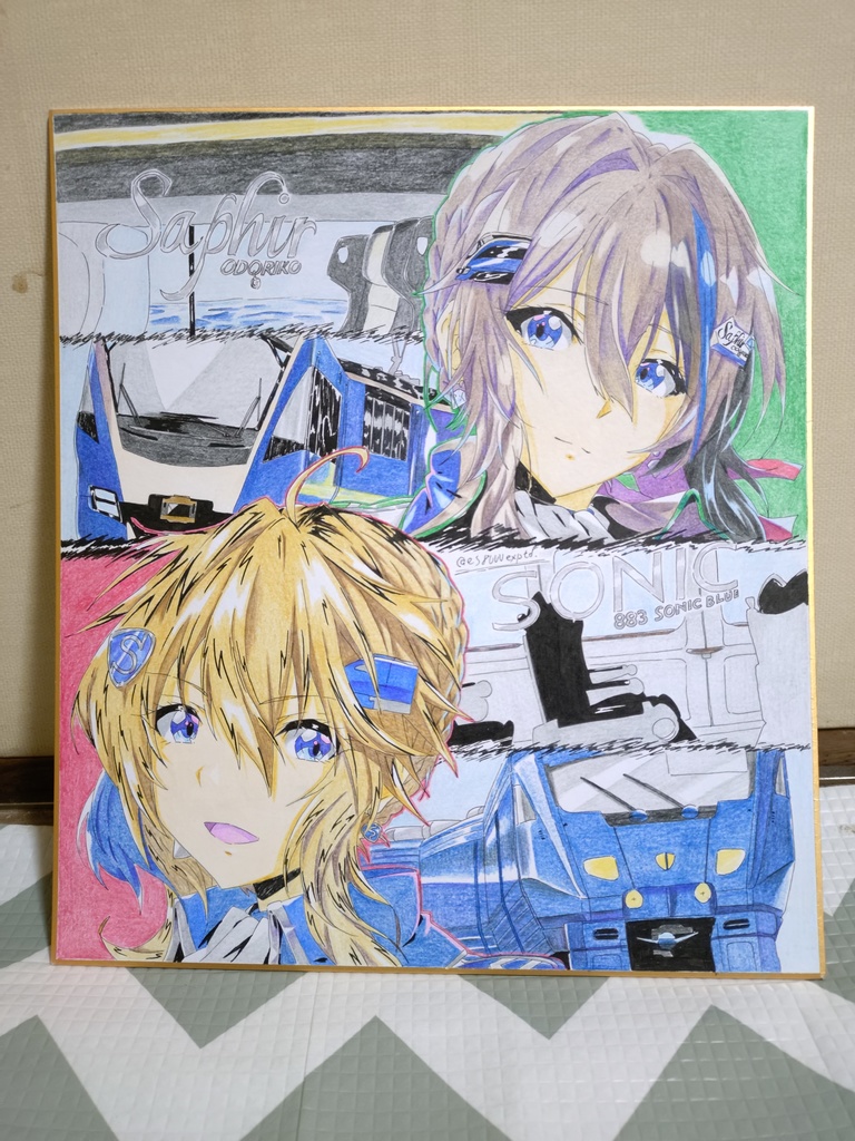 【オリジナル創作色紙】サフィール踊り子✕ソニックイラスト