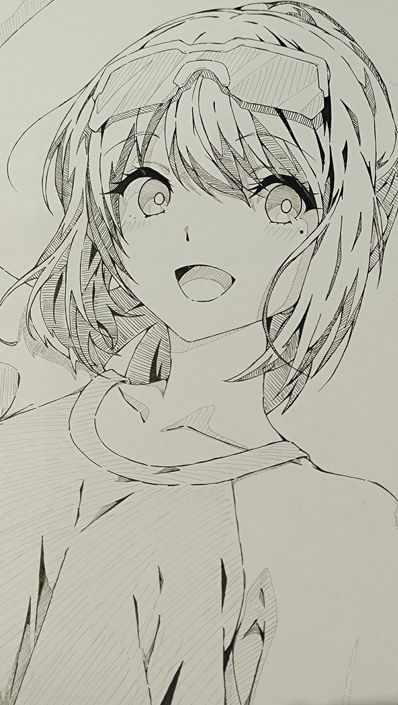 直筆モノクロ色紙∣超かぐや姫【酒寄彩葉∣水着】