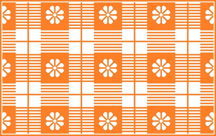 八枚花の横線チェック柄背景画像(ブルー系・ライトブルー系・オレンジ系・パープル系・イエローグリーン系)