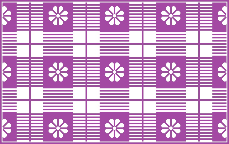 八枚花の横線チェック柄背景画像(ブルー系・ライトブルー系・オレンジ系・パープル系・イエローグリーン系)