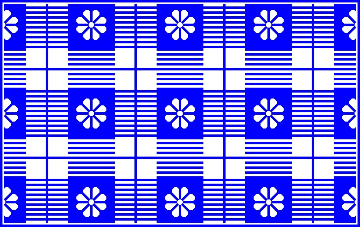 八枚花の横線チェック柄背景画像(ブルー系・ライトブルー系・オレンジ系・パープル系・イエローグリーン系)