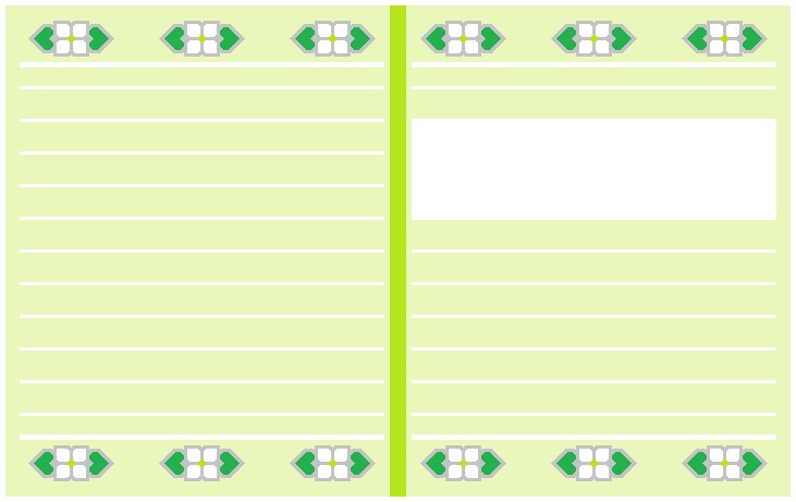 四枚花のノート表紙背景画像(イエローグリーン系・イエロー系・パープル系・ピンク系・ライトブルー系)