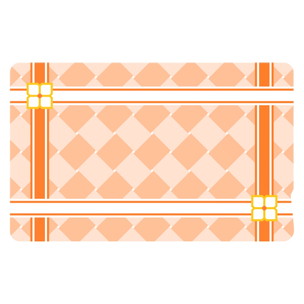 四枚花＆編み込みリボンのICカードステッカー(オレンジ系・グリーン系・パープル系)