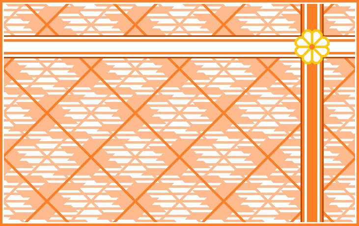 八枚花のラッピング風2の背景画像(イエローグリーン系・オレンジ系・ピンク系・ブラウン系・ブルー系)