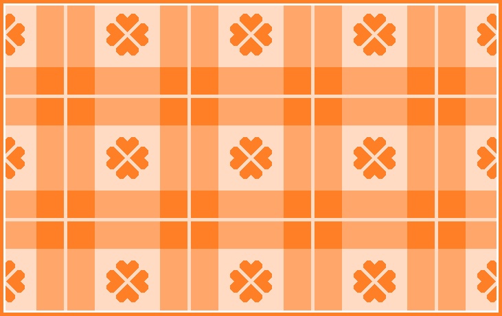 四葉とダブルチェック柄の背景画像