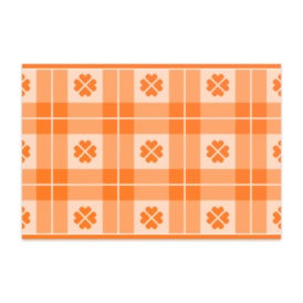 四葉とダブルチェック柄のポストカード