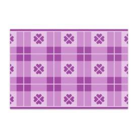 四葉とダブルチェック柄のポストカード