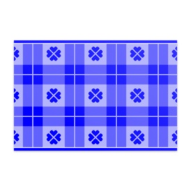 四葉とダブルチェック柄のポストカード