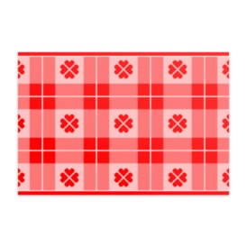 四葉とダブルチェック柄のポストカード