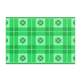 四葉とダブルチェック柄のポストカード