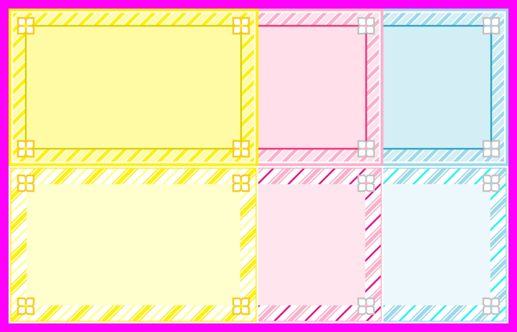 四枚花＆ストライプフレームの背景画像