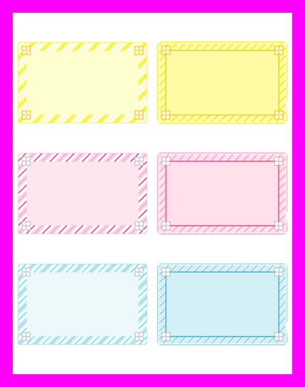 四枚花＆ストライプのICカードステッカー