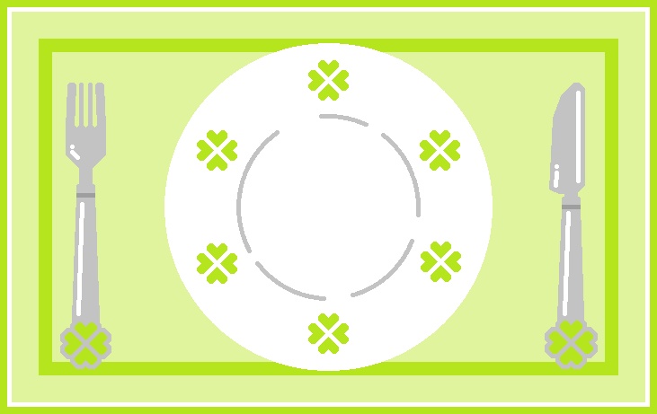 四葉の食器の背景画像